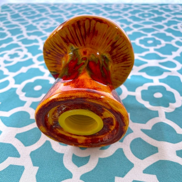 Vintage 1970s Ceramic Orange Yellow Brown Mushroom Shaker - Picture 3 of 8